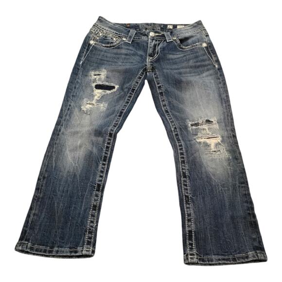 Miss Me Capri Cropped Bling‎ Pockets Stretch Women's Size 27 x 25 - Picture 2 of 12